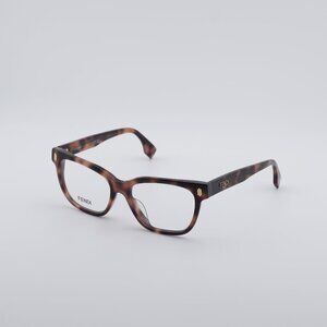 Fendi FE50055F 053 Eyeglasses Havana 52mm Square Frame